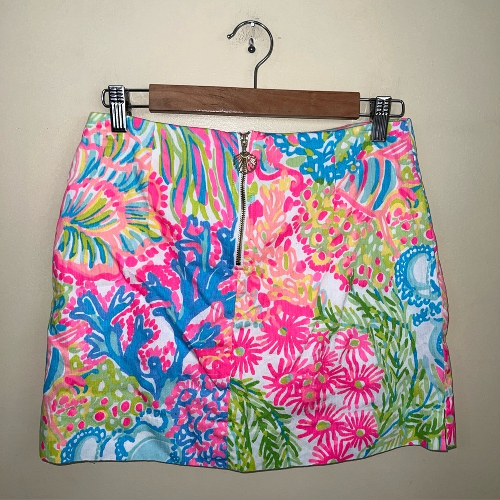 Lilly Pulitzer Lovers Coral Marigold Skort Sz 0 - Picture 5 of 6